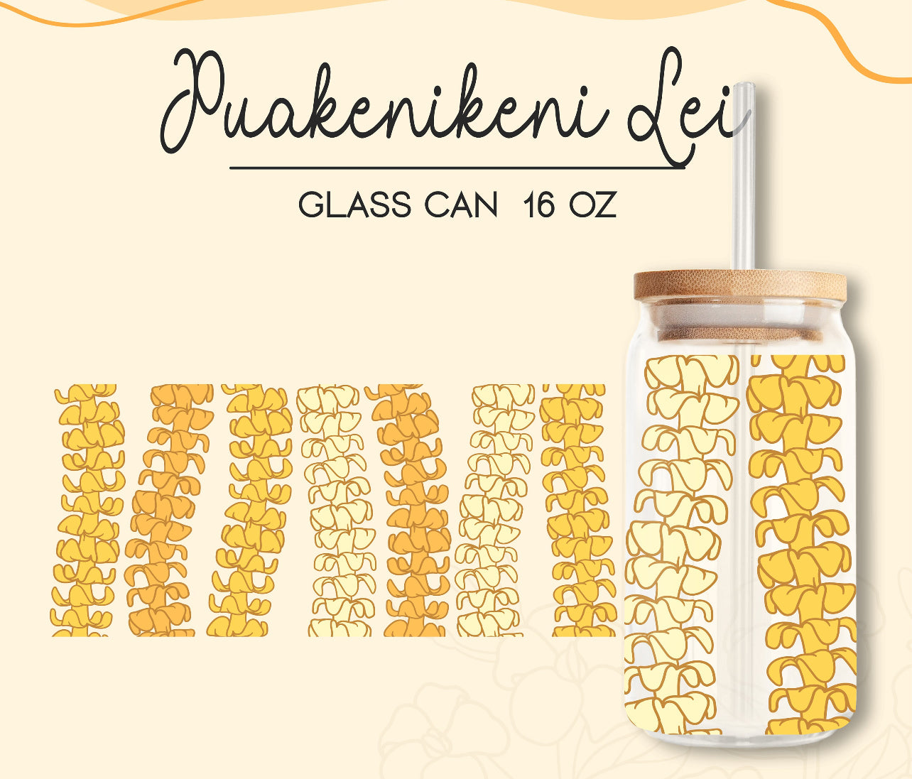 Puakenikeni Lei 16oz Glass Can