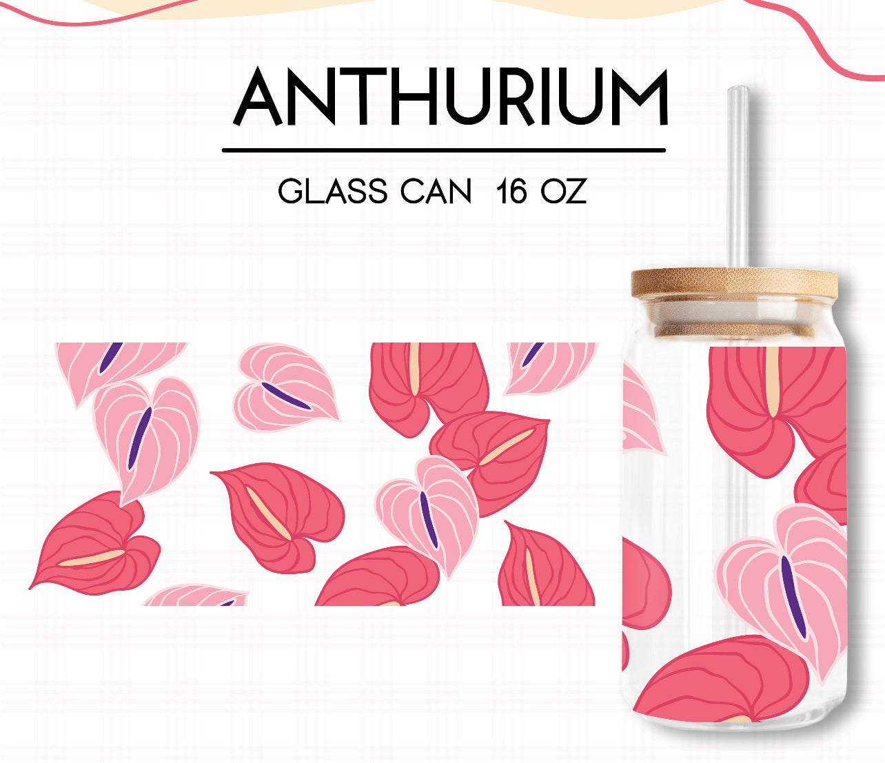 Anthurium 16oz Glass Can