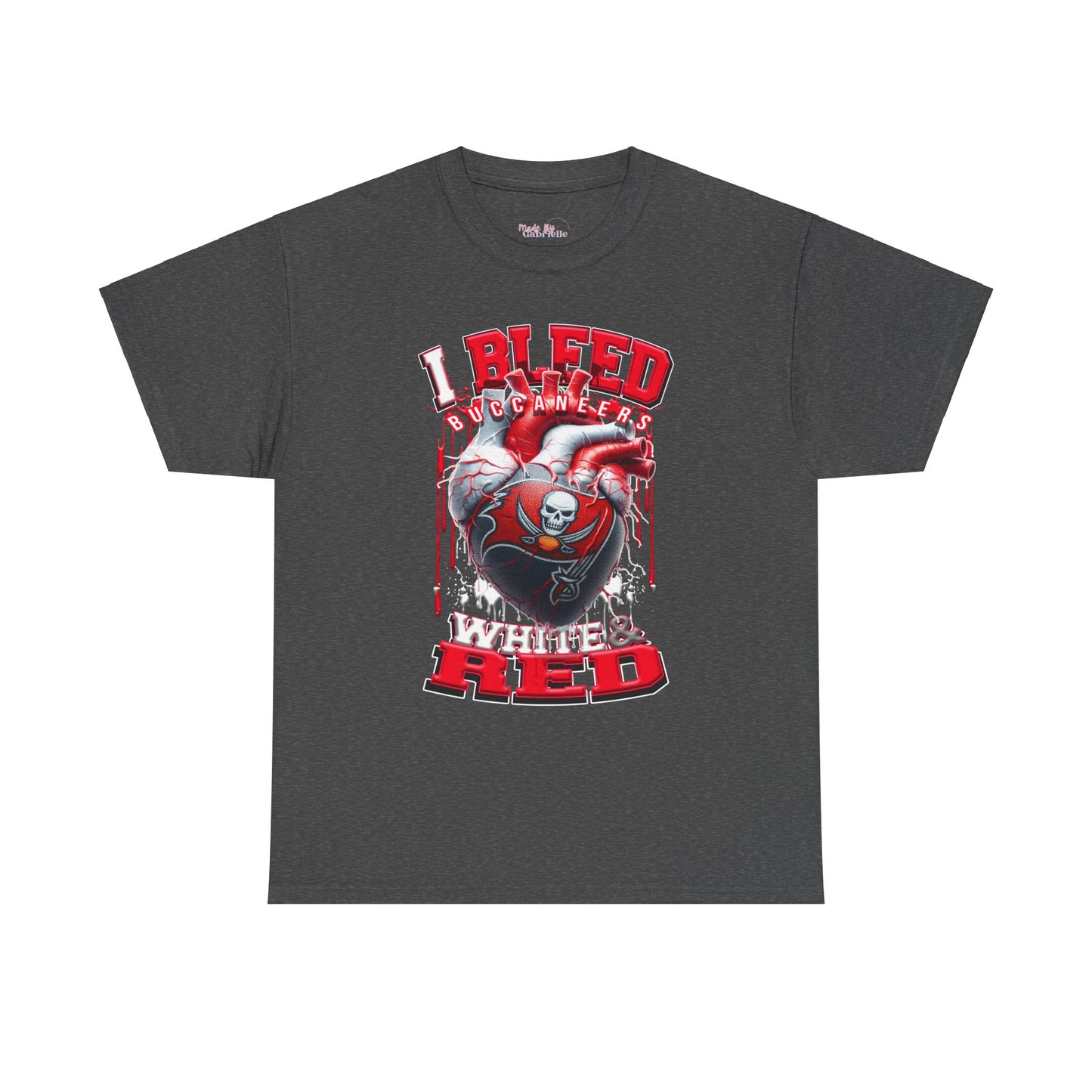 Tampa Bay Buccaneers NFL Unisex Heavy Cotton Tee, I Bleed White & Red Shirt, Florida Fan Gift