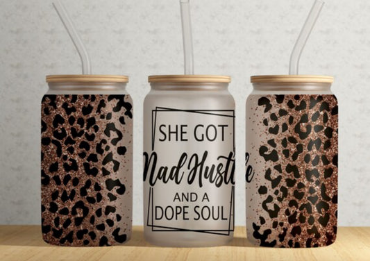 Mad Hustle & Dope Soul 16oz Glass Can