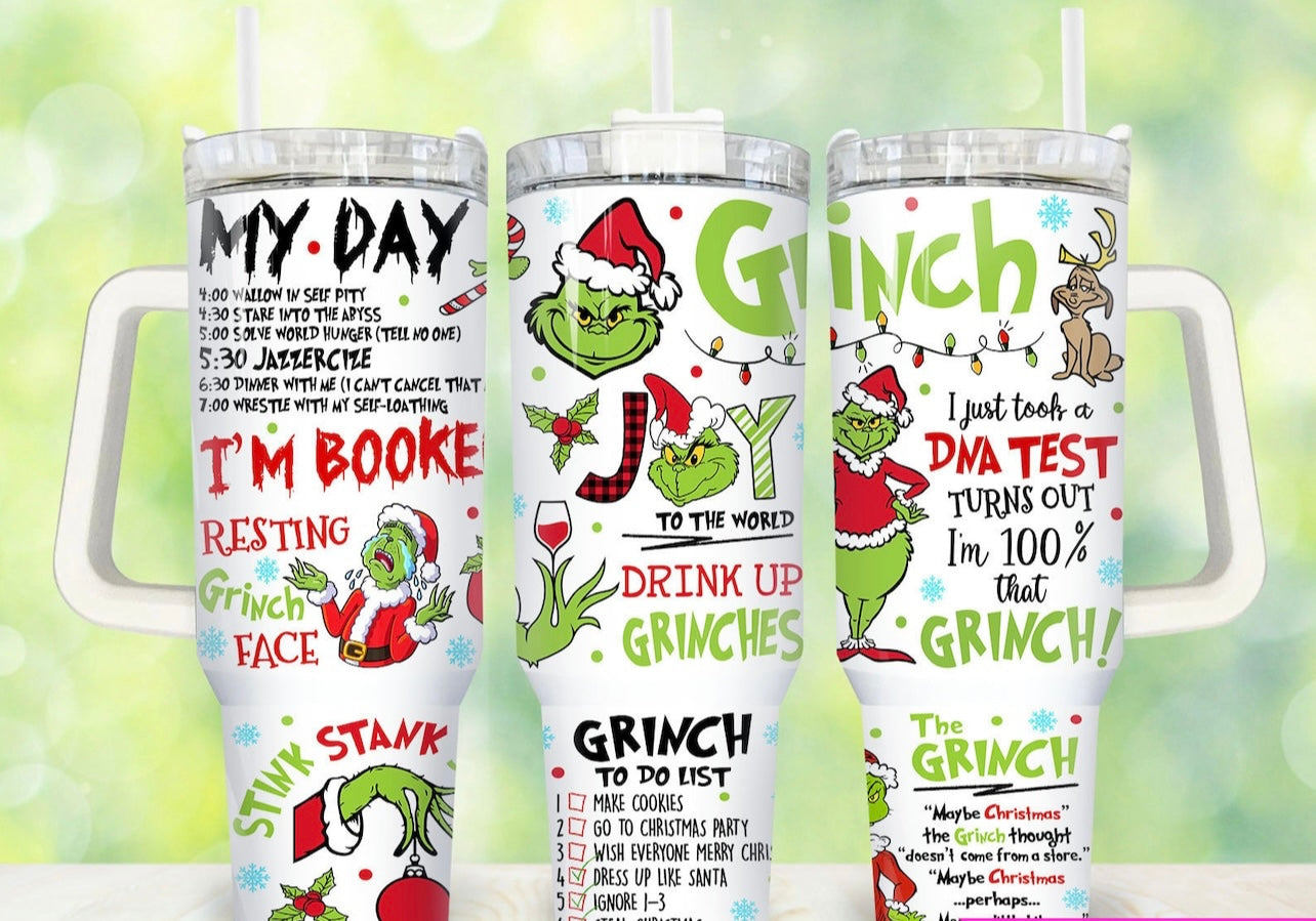 Merry Grinchmas 40oz Dupe Tumbler