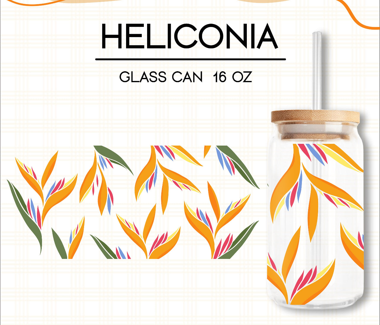 Heliconia 16oz Glass Can