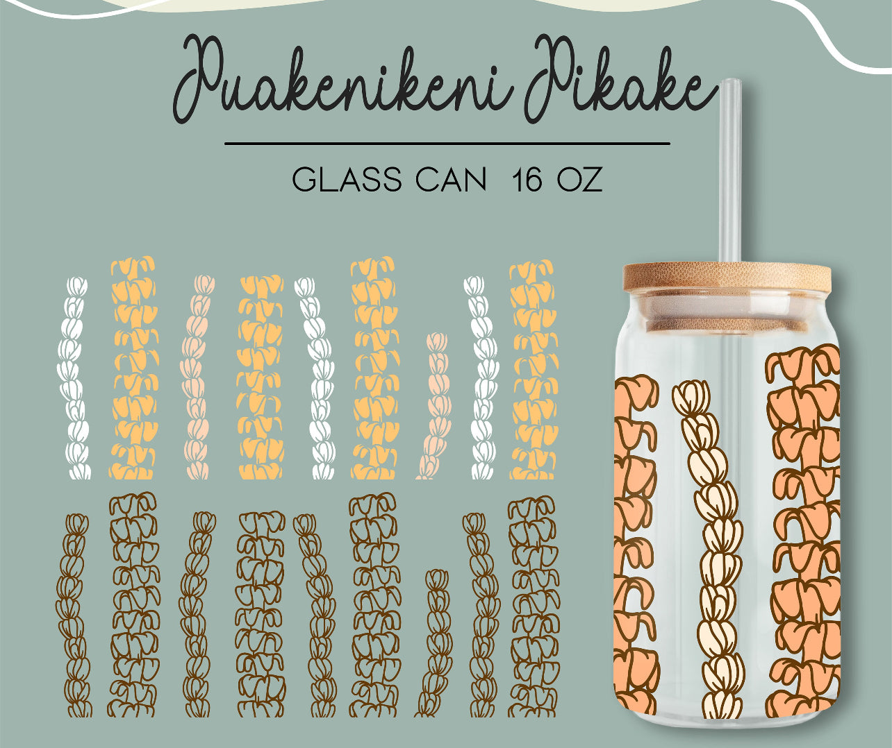 Vertical Puakenikeni Pikake 16oz Glass Can