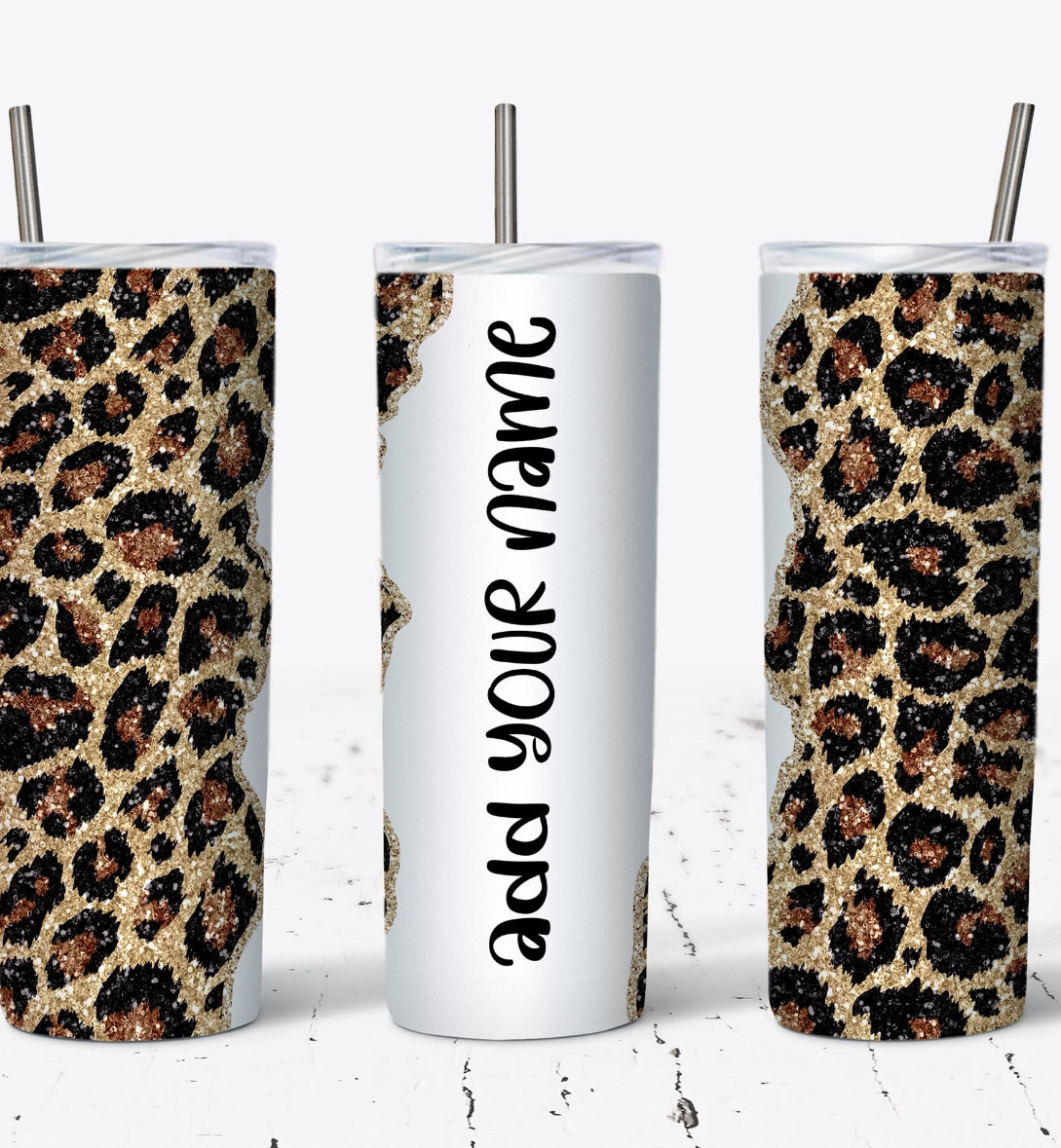 Leopard Name 20oz Tumbler