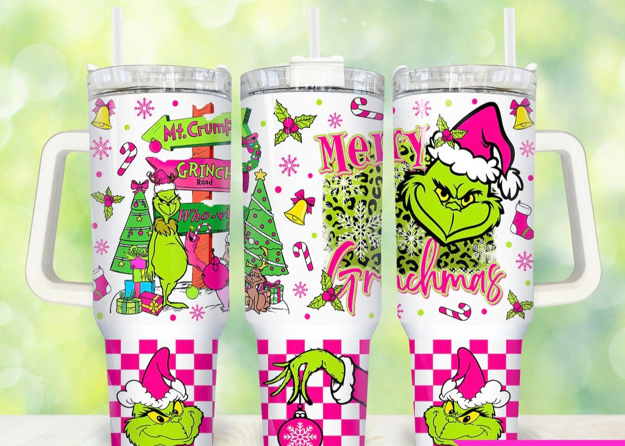 Merry Grinchmas 40oz Dupe Tumbler