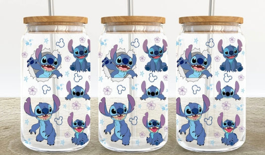 Stitch 16oz Glass Can