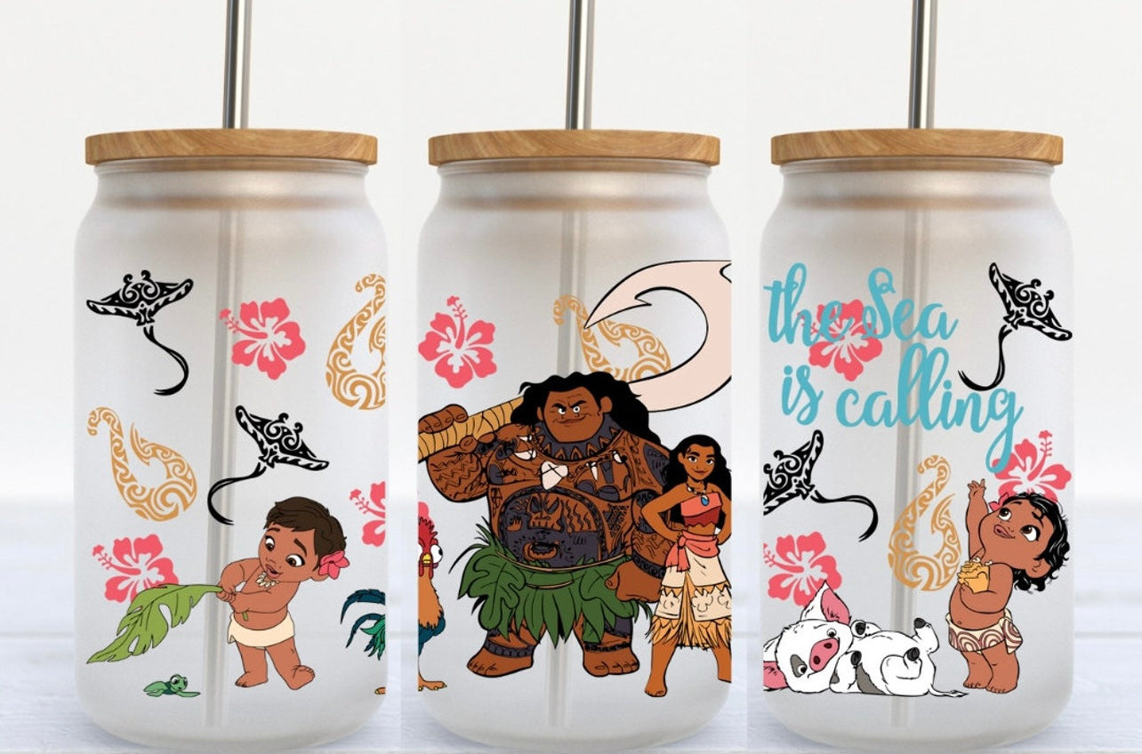 Maui & Moana 16oz Glass Can