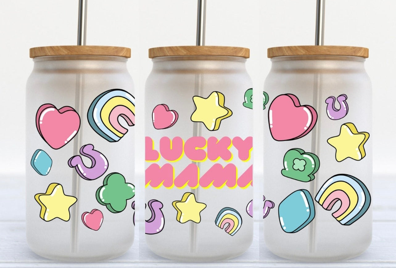 Lucky Mama 16oz Glass Can