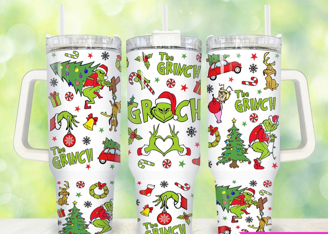 Merry Grinchmas 40oz Dupe Tumbler