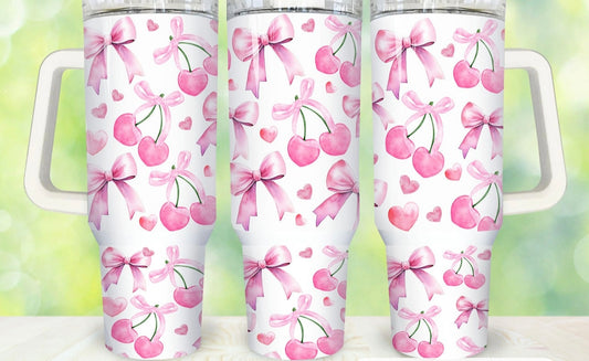 Cherry croquette 40oz Dupe Tumbler