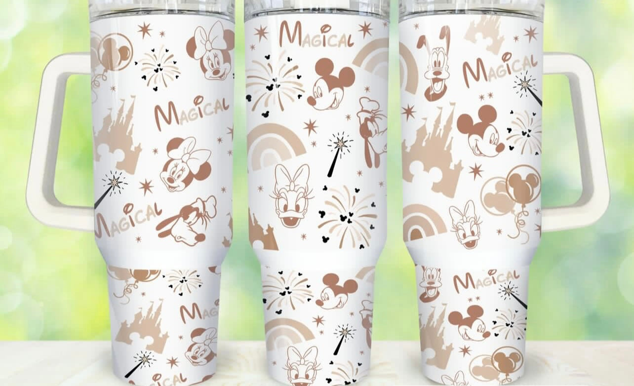 Golden Magical Friends 40oz Dupe Tumbler