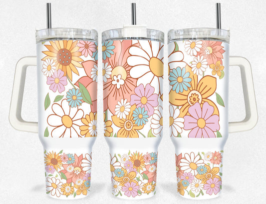 Flowers 40oz Dupe Tumbler