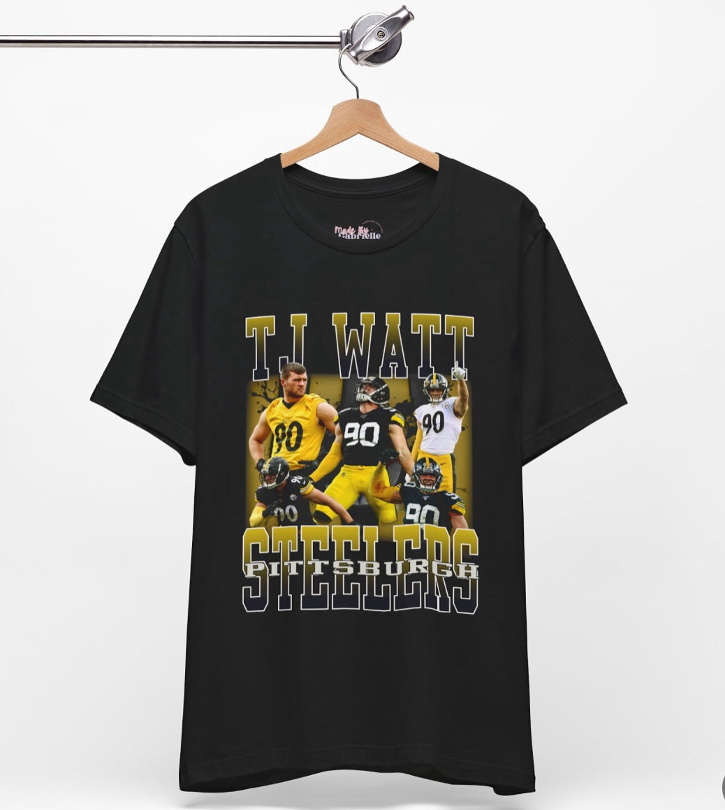 TJ Watt 90s Bootleg Tee- Steelers