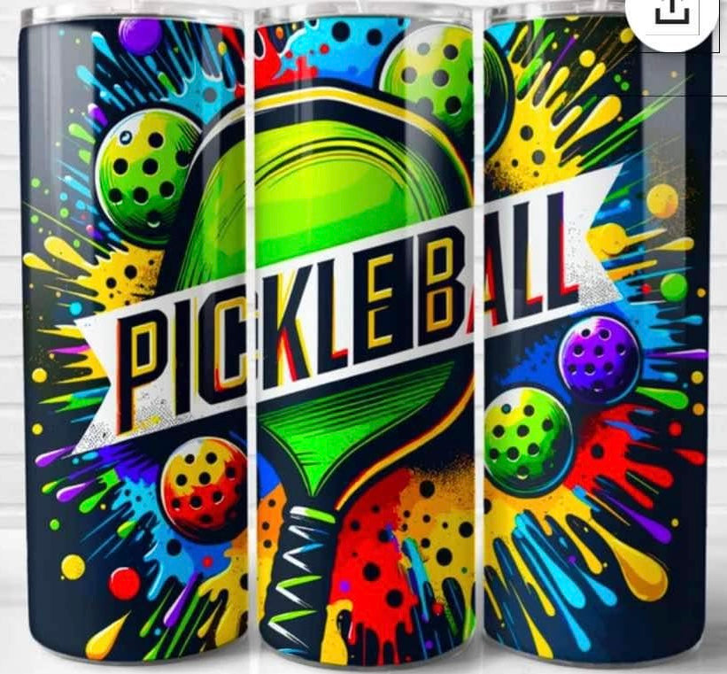 Pickleball Paint Splatter 20oz Tumbler